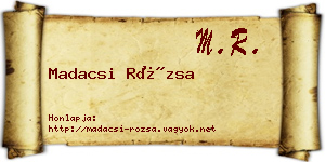 Madacsi Rózsa névjegykártya