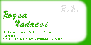 rozsa madacsi business card